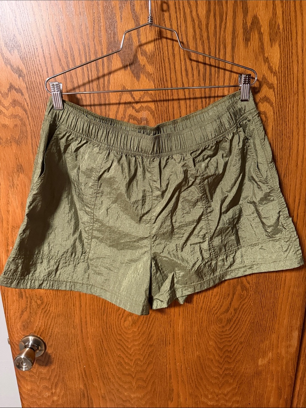 Athleta Olive Green Elastic-Waist Athletic Shorts